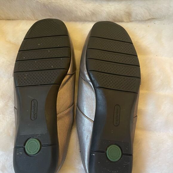 Comfort view Kailey metallic brown faux leather slides sandals size 10W - Picture 5 of 9